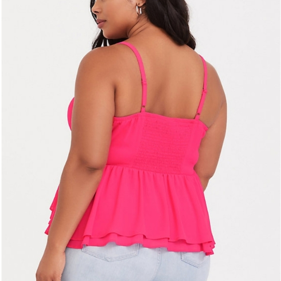 Torrid Hot Pink Peplum Tank - Picture 2 of 4